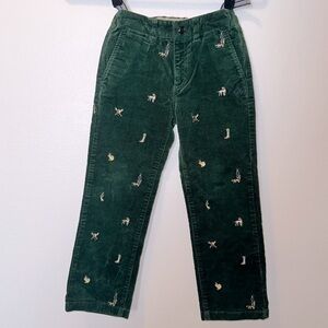 𝅺vintage VTG Bean Pole Japanese Kids Size 120 7-8yr Corduroy Green Pants Beagle